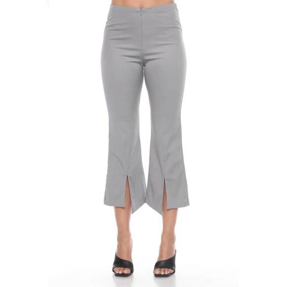 NEW CARINE women's split leg pant in gray - Picture 1 of 3